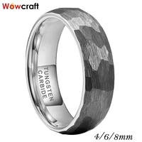 wowcraft 4mm 6mm 8mm dropshipping tungsten carbide ring for men women trendy jewelry wedding band domed brushed comfort fit