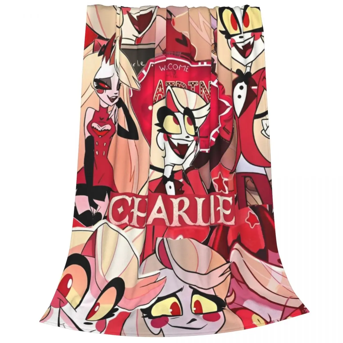 Черные комедийные шерстяные одеяла H-HazbinHotels музыкальные креативные пледы для