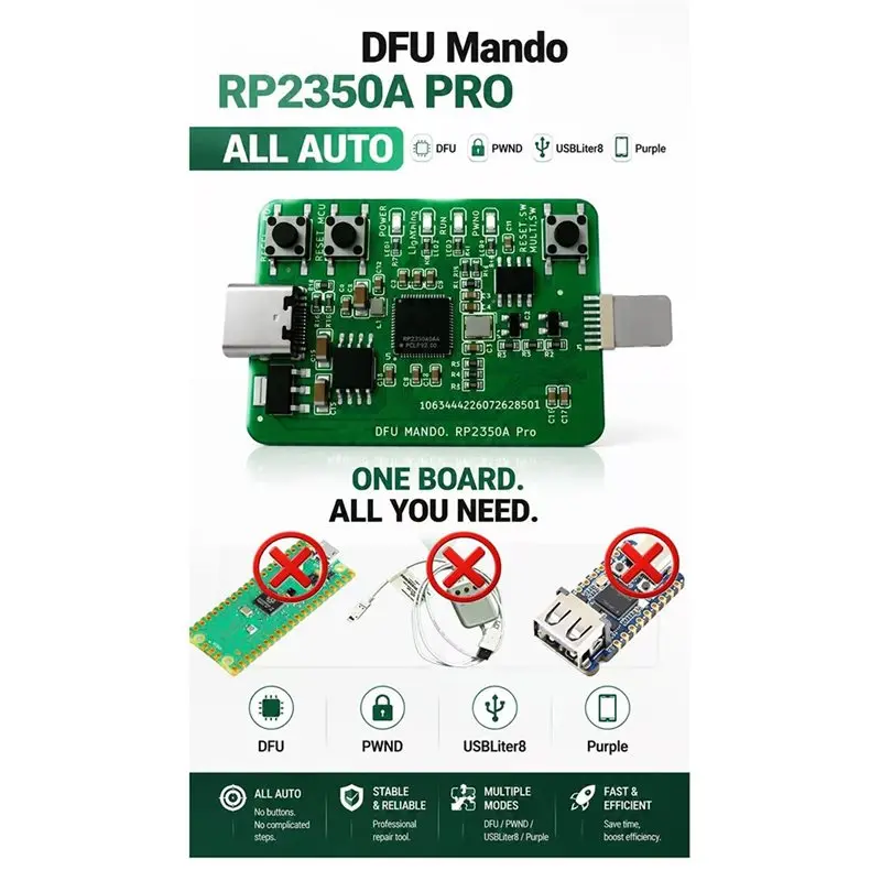 Фото ABJF-For Magico DFU MANDO RP2350A PRO Автоматический инструмент DFU для ремонта телефонов, предназначенный для входа в режим DFU/PWN. №3