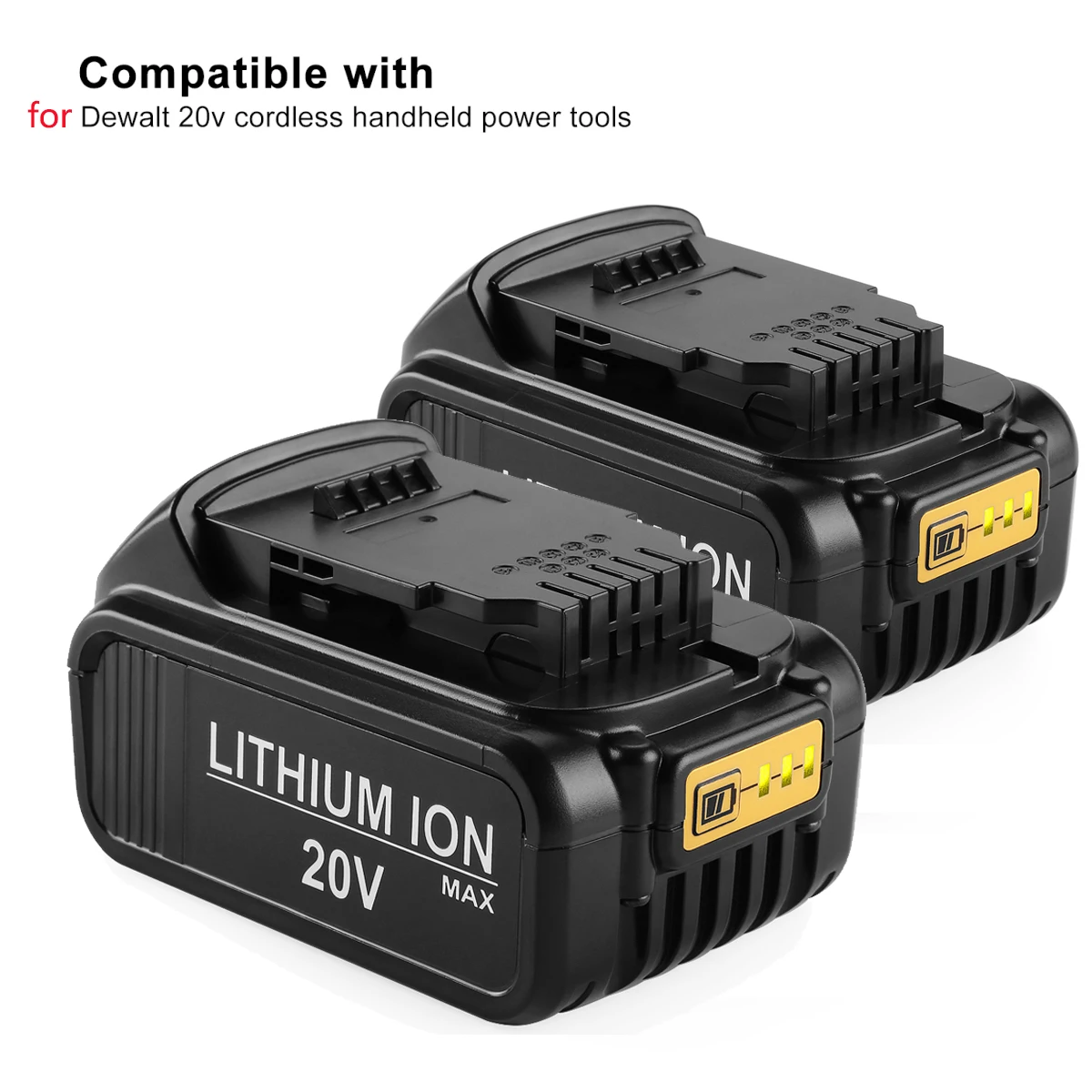 

2Pack/lot 18V/20V 6000mAh Li-ion Battery For DeWalt DCB180,DCB181,DCB182,DCB200,DCB201,DCB201-2,DCB203 can replace 20V