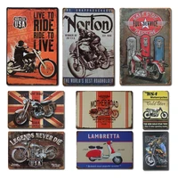 shabby chic motorcycles metal poster tin sign vintage motor art posters metal plate signs retro garage living room decor plaques