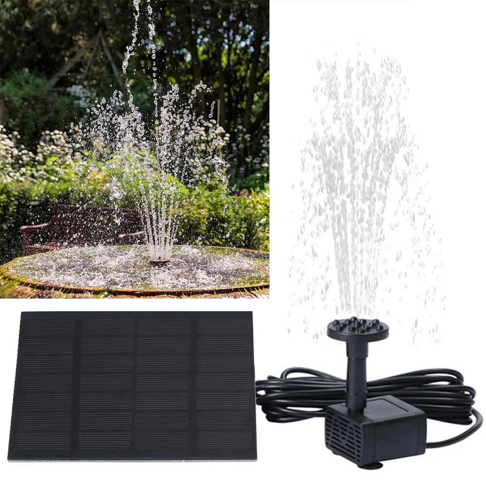 

5W Solar Fountain Pump Aquarium Wave Maker Sun Fountain Water Pumps for Bird Bath Pond Outdoor Garden Decoration with 6 Nozzles