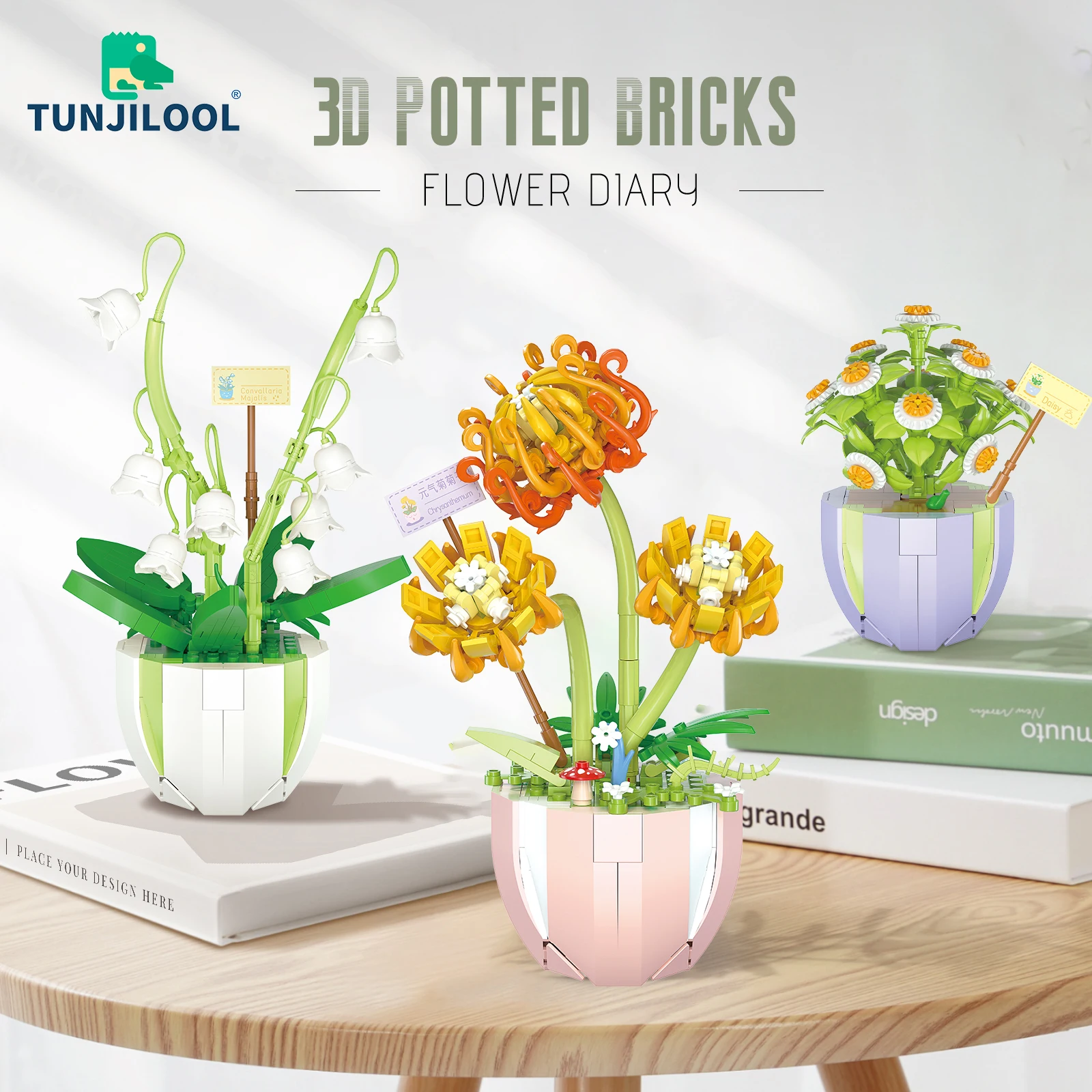 

Wltoys цветок, строительные блоки, роза, Орхидея, горшечные блоки, модель 3D, сборка, строительная игрушка для девочки, подарок