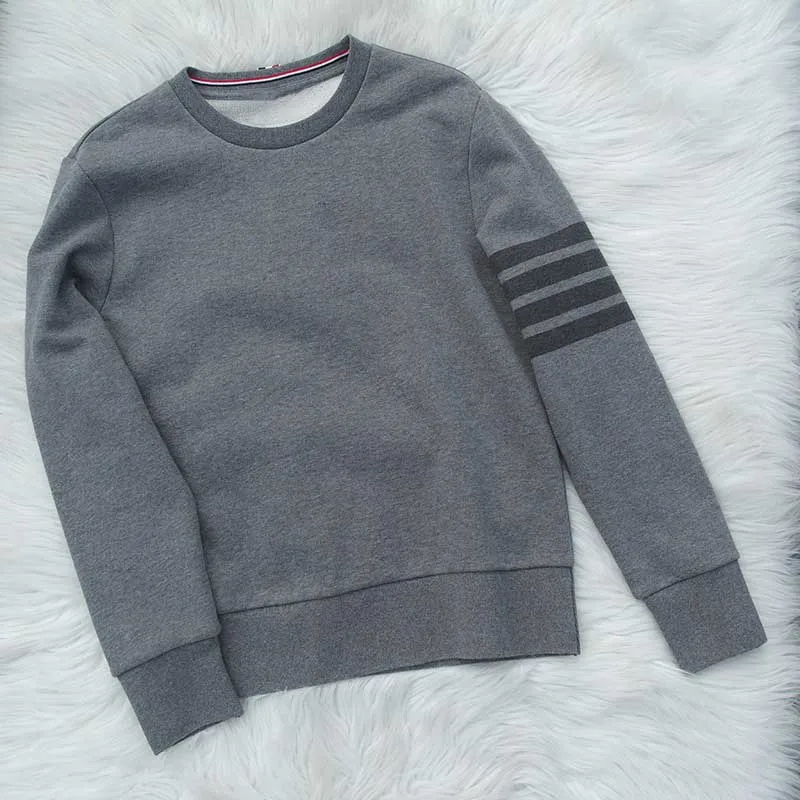 TB THOM Men's Sweatshirt 2022 Korean Designer Hoodies Cotton Loopback Jersey 4-Bar Crewneck Sports Loose Streetwear Sweatshirts