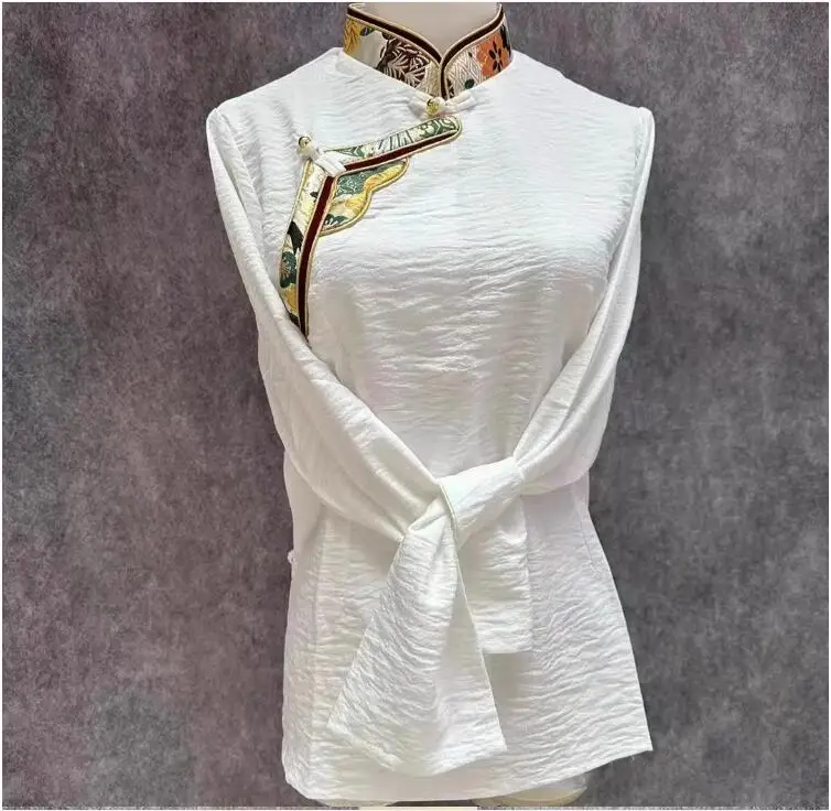 Женская рубашка в тибетском стиле Весенняя винтажная блузка