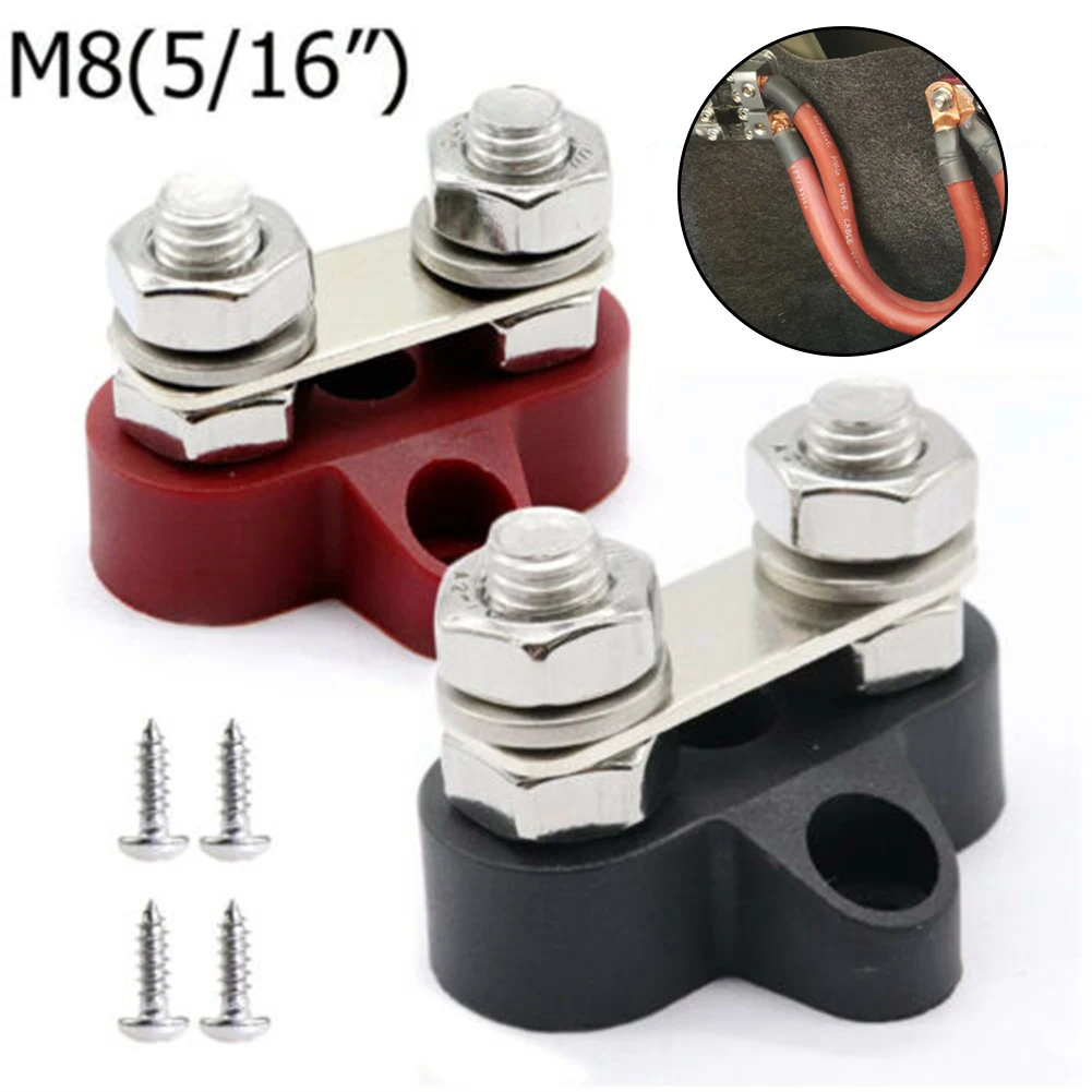 

5/16" M8 Bus Bar Terminal Blocks Heavy Duty Heavy Duty Terminal Stud For 12V-48V Trucks RVs Boats Terminal Block Replacement
