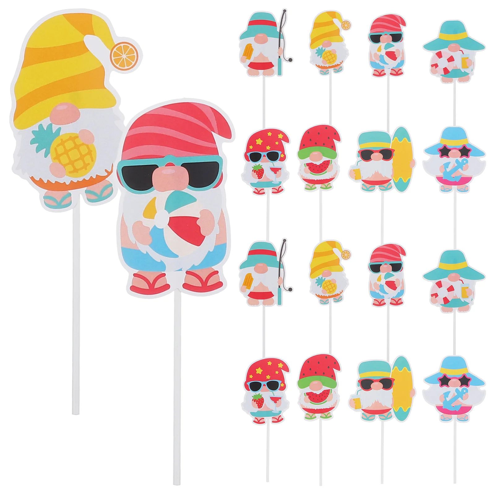 

80pcs Hawaiian Gnome Lovely Party Cake Picks Cake Picks Cake Decorative Props Cake Ornament Birthday Cake Picks