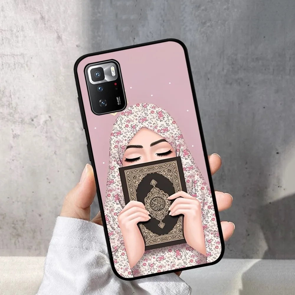 ł arabski hidżab dziewczyna etui na telefon dla Redmi Note 4 X 5 A 6 7 8 Pro T 9 9S 10 11 11S 11Epro PocoM3pro