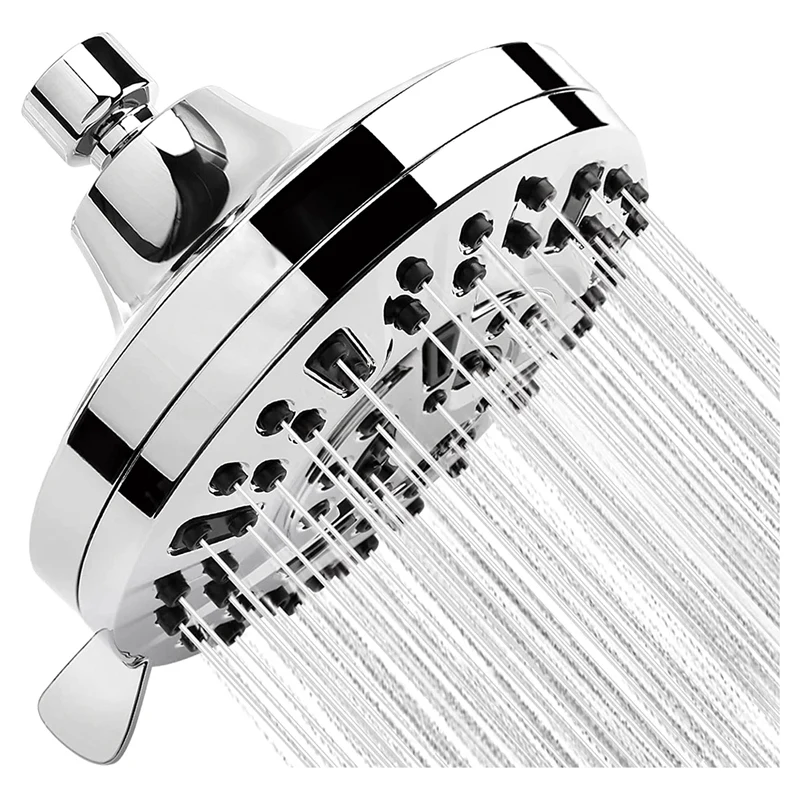 Shower Head High Pressure Shower Head 5.1Inches High-Pressure With 63 Jets 8Spray Modes-Replacement For Bathroom Shower Heads