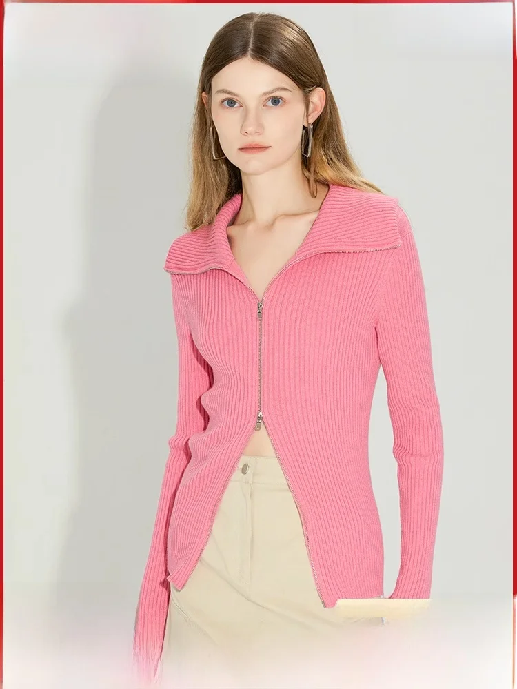 Lavinia вязаный кардиган с лацканами женский свитер на весну и осень новый флисовый