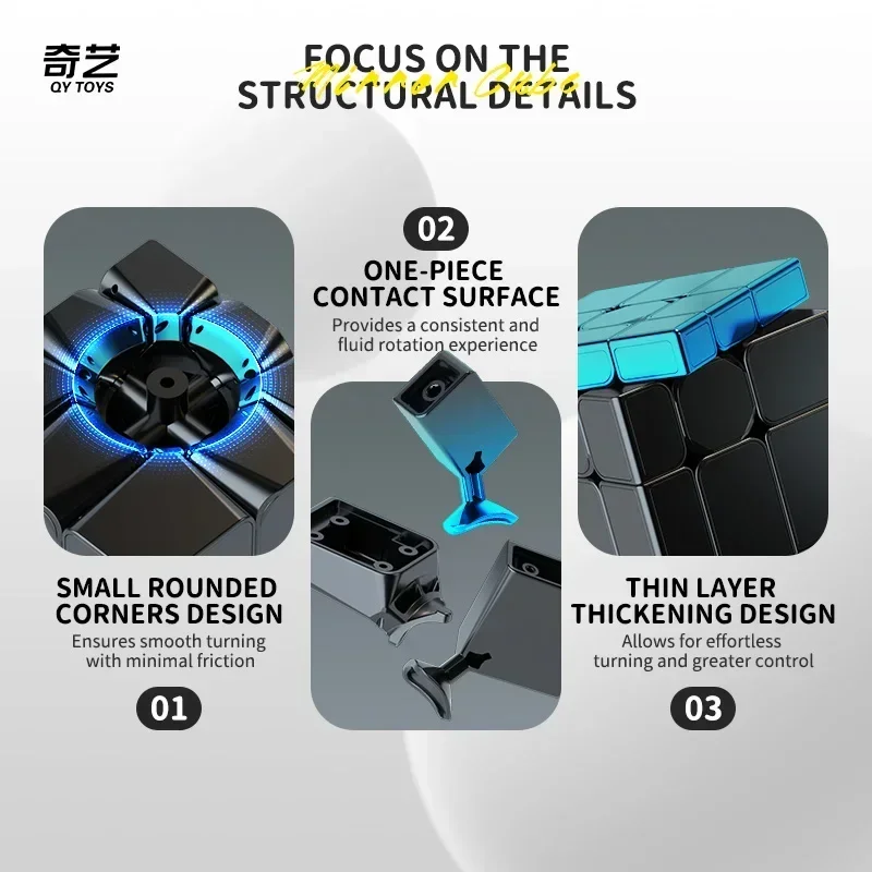 Cubezone Qiyi Mirror 3x3 Magic Cube Магнитная Сине-зеленая Полная Наклейка Профессиональная