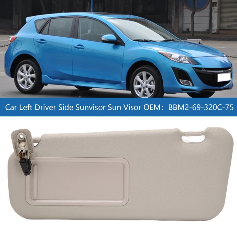 Левый солнцезащитный козырек для водителя автомобиля Mazda 3 Hatchback 2010-2013 годов |