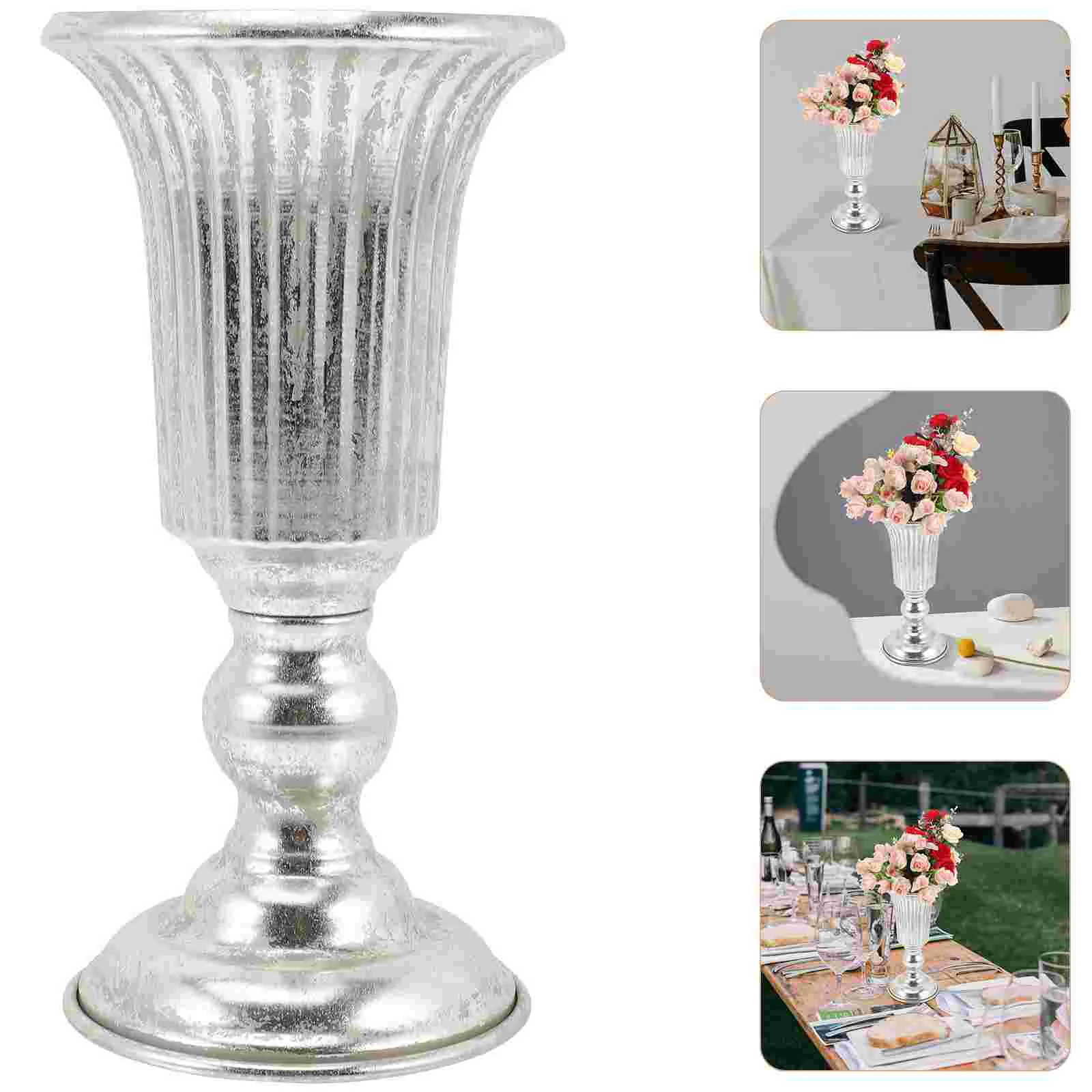 

Flower Vase Planter Urn Pot Wedding Planters Tall Centerpiece Outdoor Trumpet Porch Pots Vases Stand Metal Floral Dried