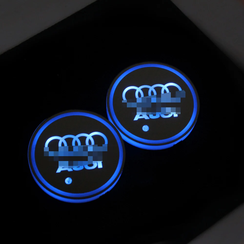 Car LED Cup Holder Light Mats Pads Coasters Bottle Atmosphere Constellation Backlight Lamp 7 Colors for Audi A3 A4 A5 A6 Q3 Q5 |