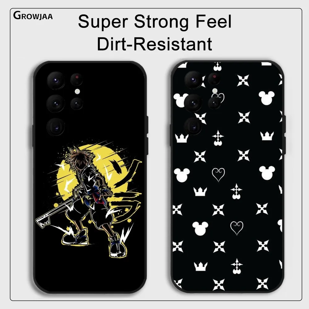 MINISO K-Kingdom H-Hearts Phone Case For Samsung Galaxy S25 S24 S22 S23 Ultra S21 S20 Plus 5G Protective Silicone Funda