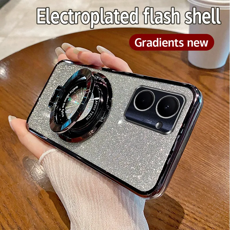 Чехол для Realme C33 RMX3624 гальванический мягкий блестящий чехол из ТПУ задней панели