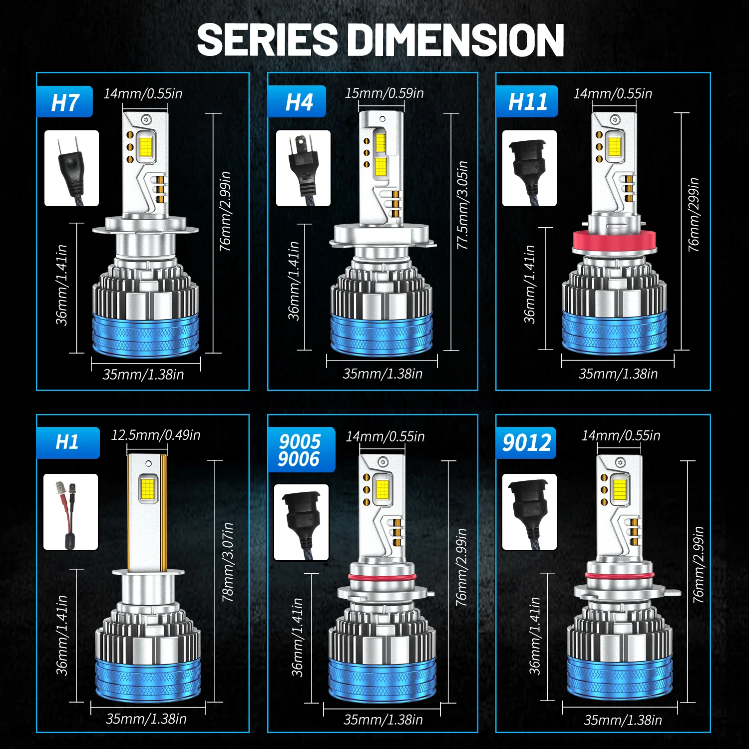 HYNBYZJ 800W H4 H7 Светодиодная фара высокой мощности 8800000 LM 3 медная трубка светодиодные