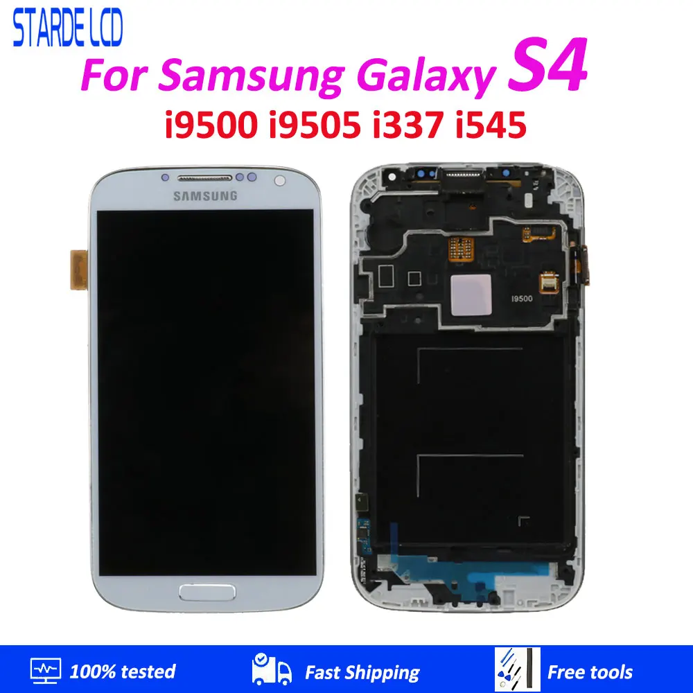 Оригинальный сенсорный ЖК-экран AMOLED 5 0 дюйма для Samsung Galaxy S4 i9500 i9505 i545 i337 дигитайзер