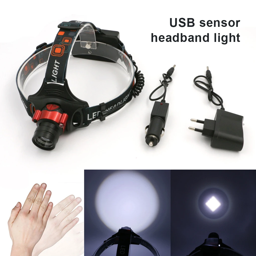 

Headlamp Lightweight USB Rechargeable Portable Strong Light Headlight Battery Status Head Flashlight Fishing Outdoor