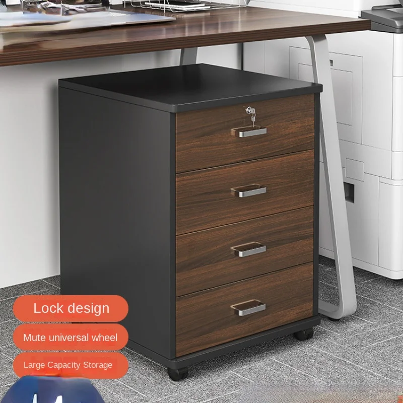 

Офисный шкаф под столешницу, деревянный боковой шкаф, офисный шкаф с принтером и замком, низкий шкаф