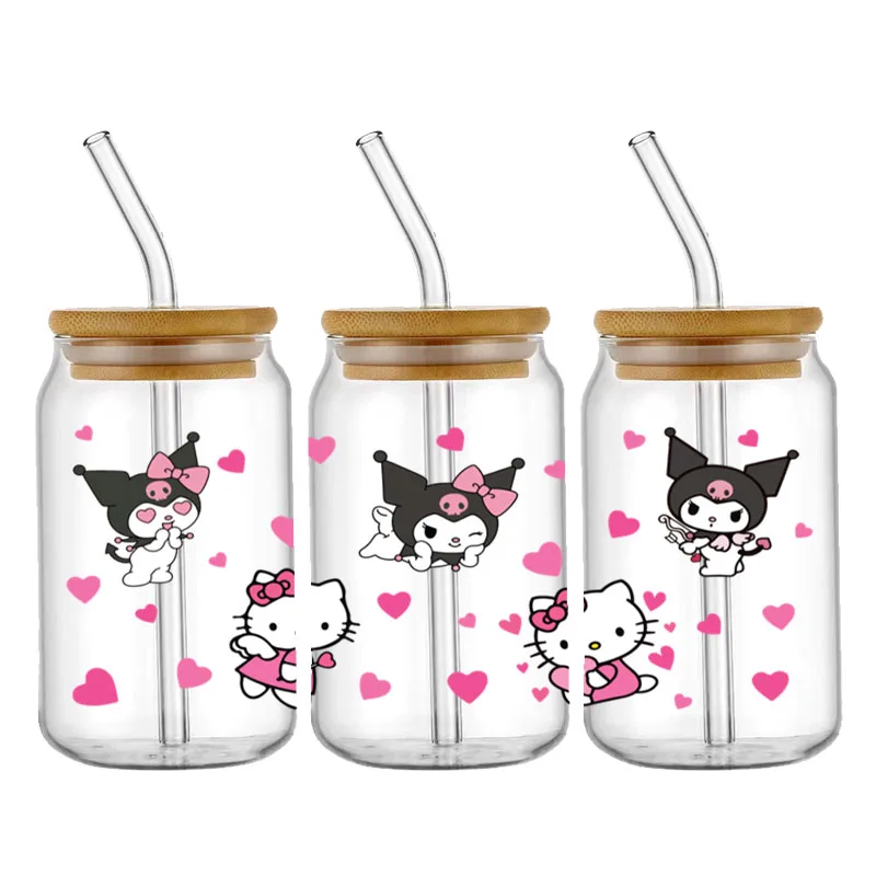 Набор наклеек MINISO Hello Kitty Kuromi Disney для стакана 16 oz kuromi решай и стирай