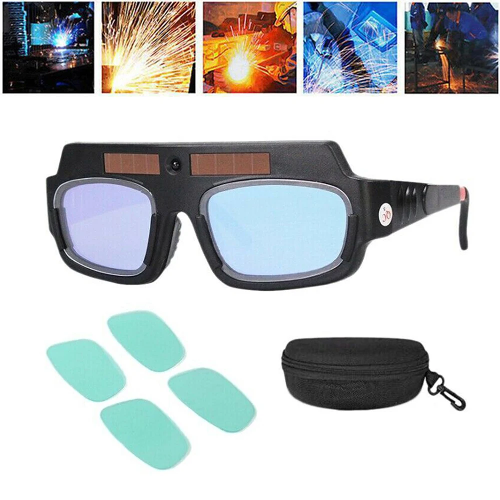 

Solar Automatic Dimming Welding Glasses Double Layer Rapidly Lightening Goggles Welding Gas Cutting Safety Goggles