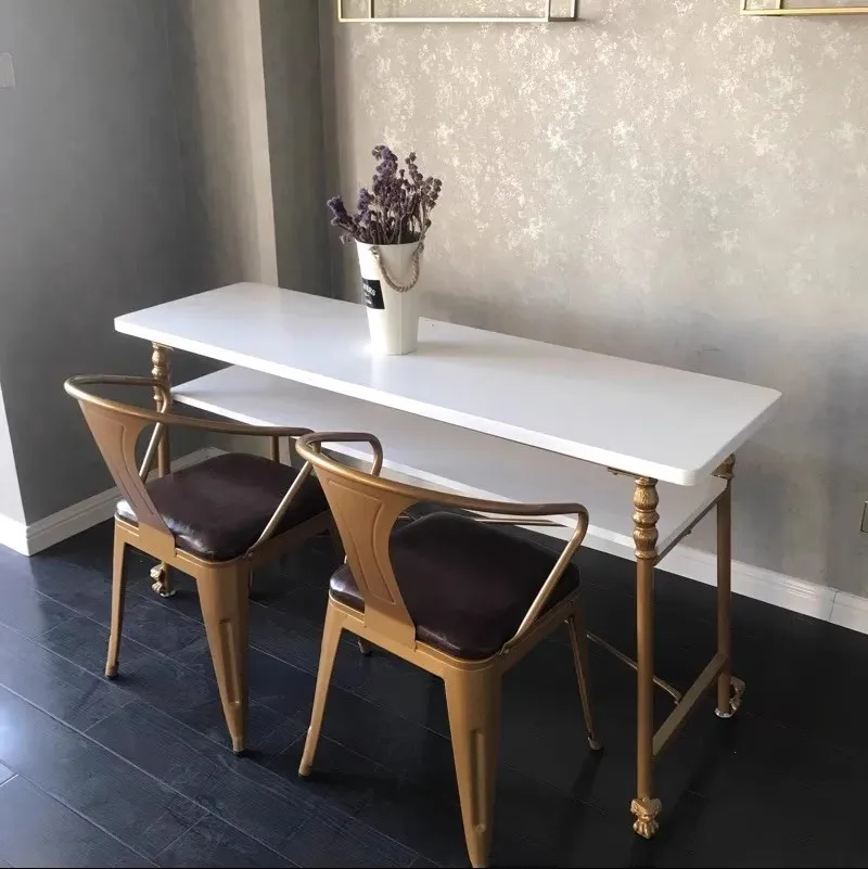 Складной профессиональный маникюрный стол для ногтей дизайнерский из белого