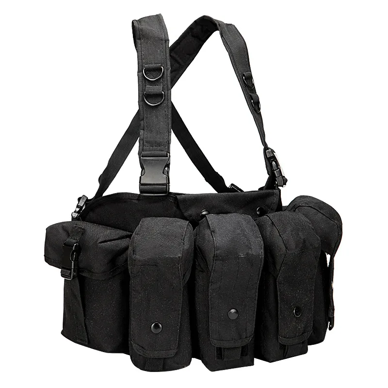 

Military Tactical Chest Vest Radio Harness Front Pouch Vest Rig Bag Airsoft Hunting Radio Waist Pouch Adjustable