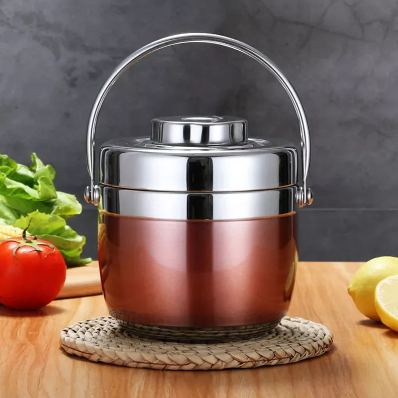

Protable Stainless Steel Food Thermos 6-12 Hours Vacuum Lunch Box 1.2/1.5L Soup Jar Insulated Bento Box Leak-Proof Container