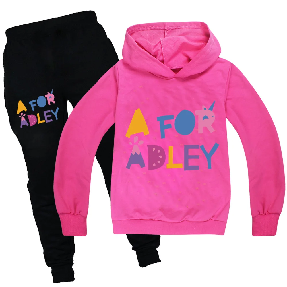 

New Cartoon A for Adley Clothes Kids Spring Autumn Hoodies Sweatshirt+Trousers 2Pcs Suit Baby Girl Clothing Sets Boys Sportsuits