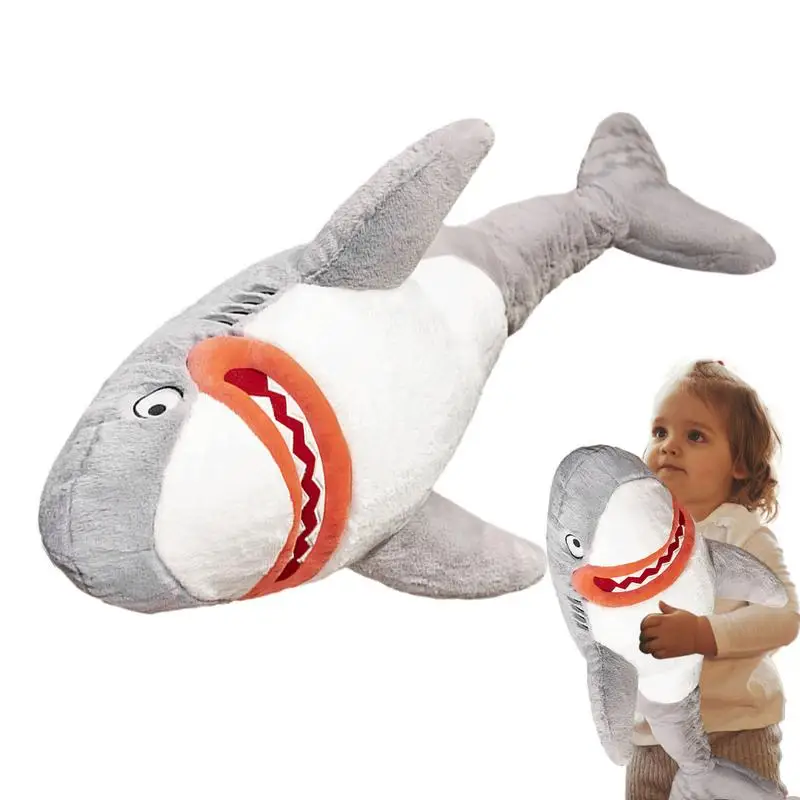 

Shark Plushie Shark Pillow Kids Doll Soft Shark Cushion Plush Toy Plush Shark Stuff Animals Toy Breathable Chubby For Halloween