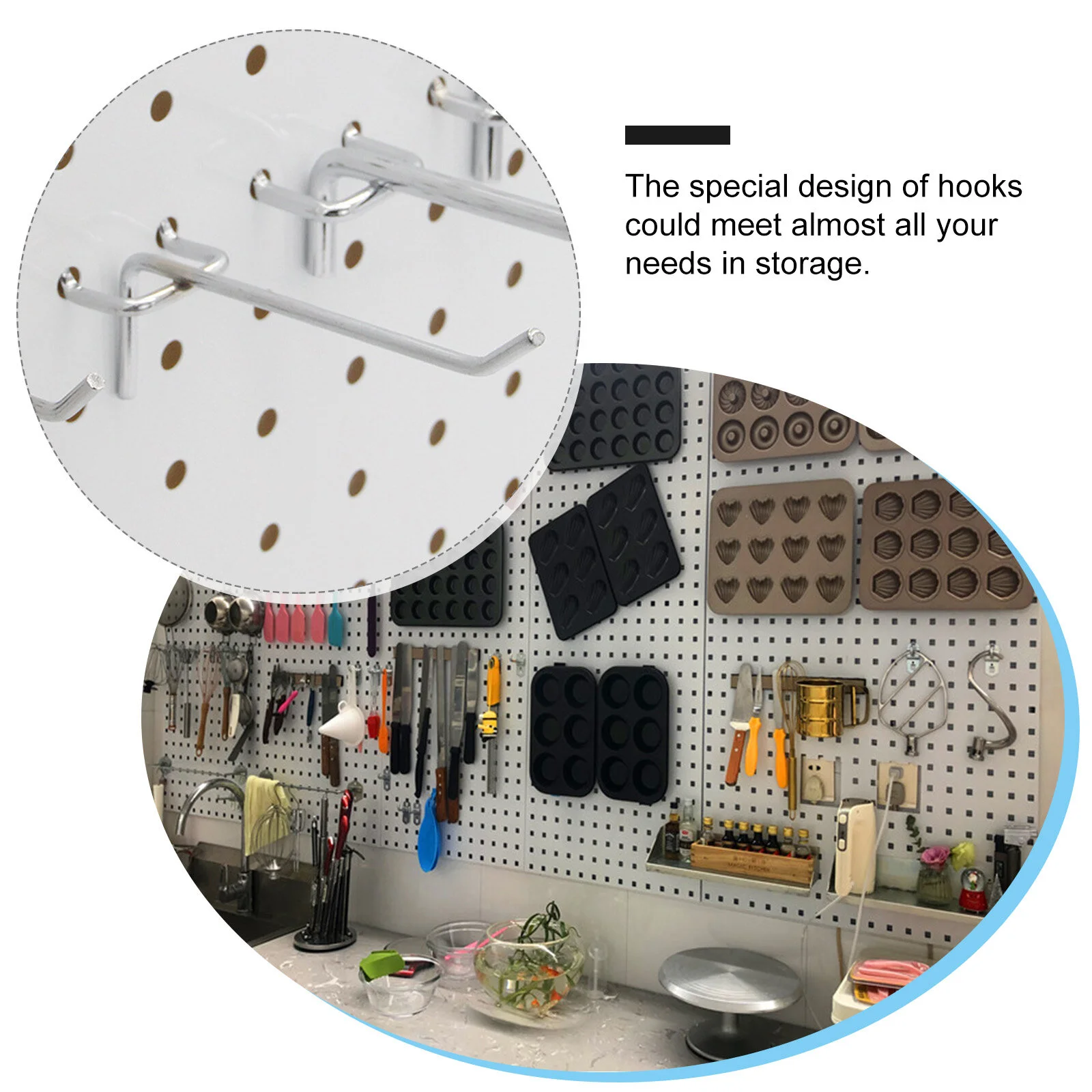 

50 Pcs Shelf Shop Pegboard Hooks Iron Hanger Metal Clothes Shelving Garage Pegs Utility Rack