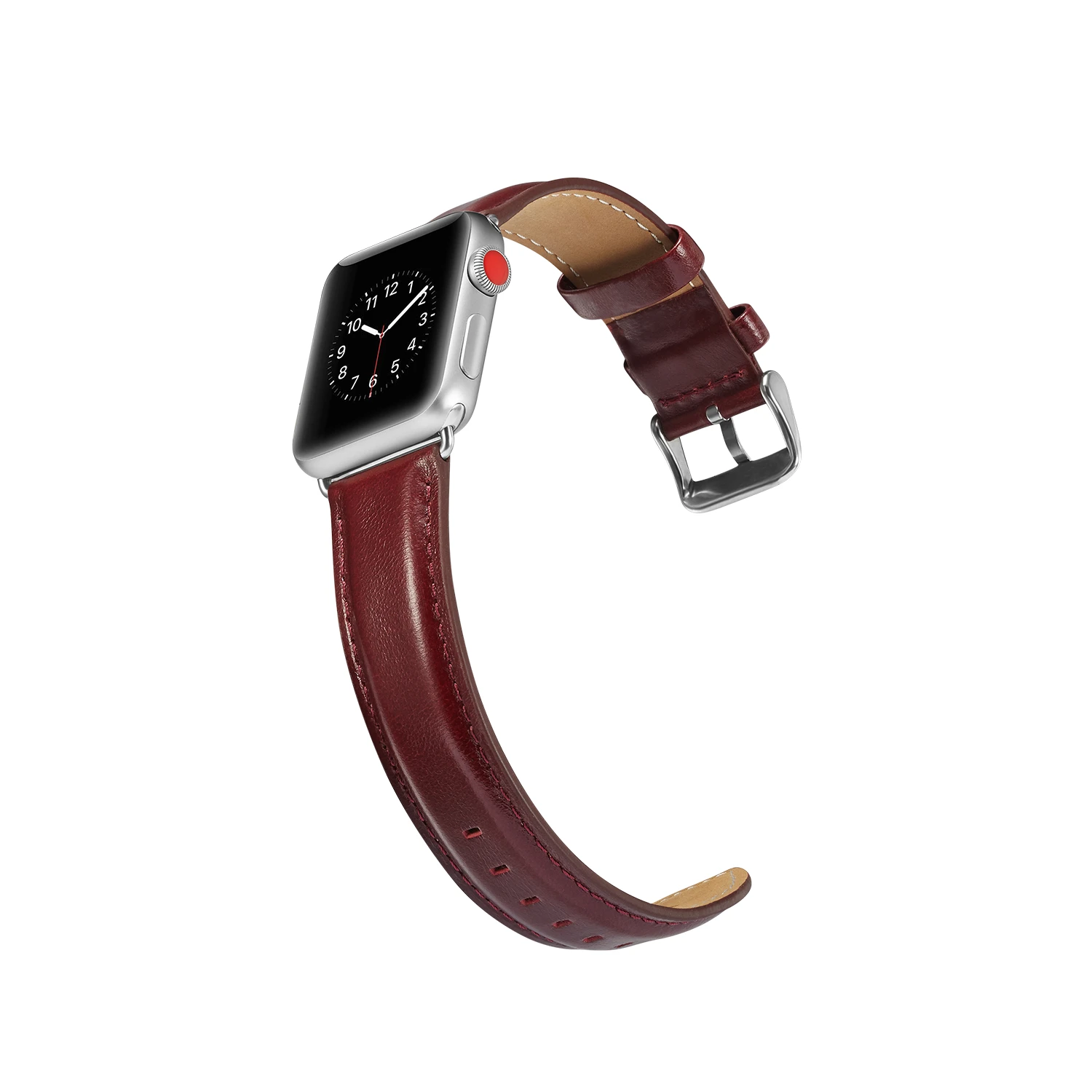 Genuine Calfskin Leather Watchband for Apple Watch 6 SE 5 4 3 Replace Butterfly Buckle Watchband 38mm 40mm 42mm 44mm for iwatch