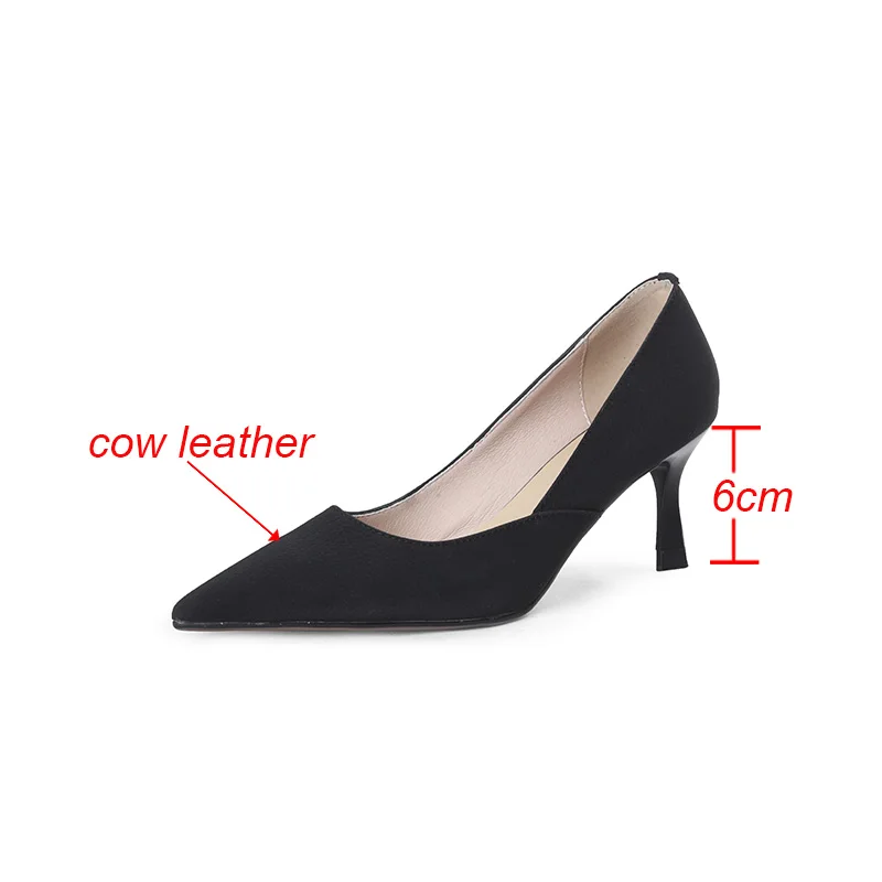 Cialisa Real Leather Shoes For Women Pointed Toe 2023 Spring Elegant Pumps Party Dress 6cm Thin High Heels Ladies Footwear New