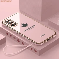 luxury plating maple leaf case for huawei honor 8x 9x 10i 20i 20s 30i 50 10 20 lite v30 v40 view 30 pro 40 square frame cover