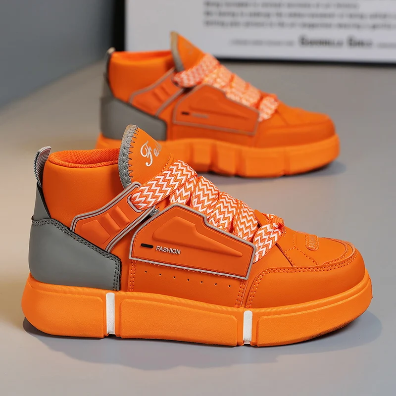 Brand Kids Shoes Fashion Boys High Top Basketball Shoes Lighweight Sport Shoes Kids Sport Tennis Shoes Soft Bottom Running Shoes