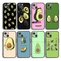 cute cartoon avocado food for iphone 13 12 mini 11 xs pro max xr x 8 7 6s 6 plus 5 5s se 2020 black phone case cover capa