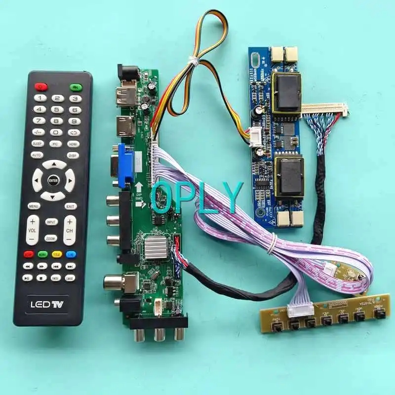 

For HT17E11 HT17E12 HT17E13 Screen 3663 Digital Driver Board Kit LVDS 30 Pin 1280*1024 4-CCFL 17" USB HDMI-Compatible VGA AV RF