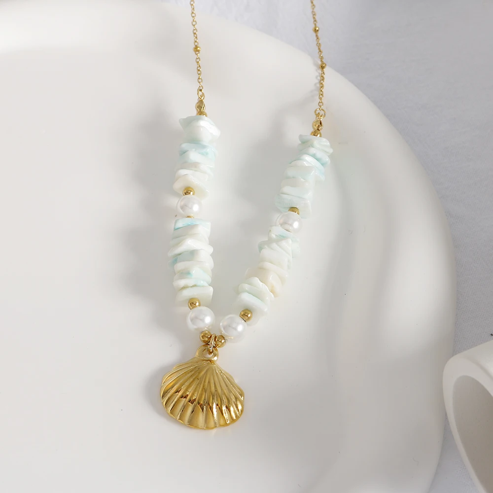 ZMfashion ожерелье из нержавеющей стали женское морская звезда кулон в виде ракушки