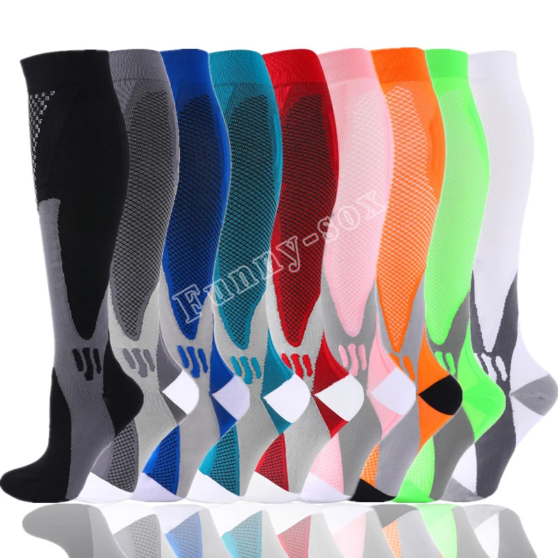 

Nylon Sports Compression Stockings Diverse Styles Moisture Wicking Relieve Calf Fatigue Compression Socks Unisex 15-20 mmHg：