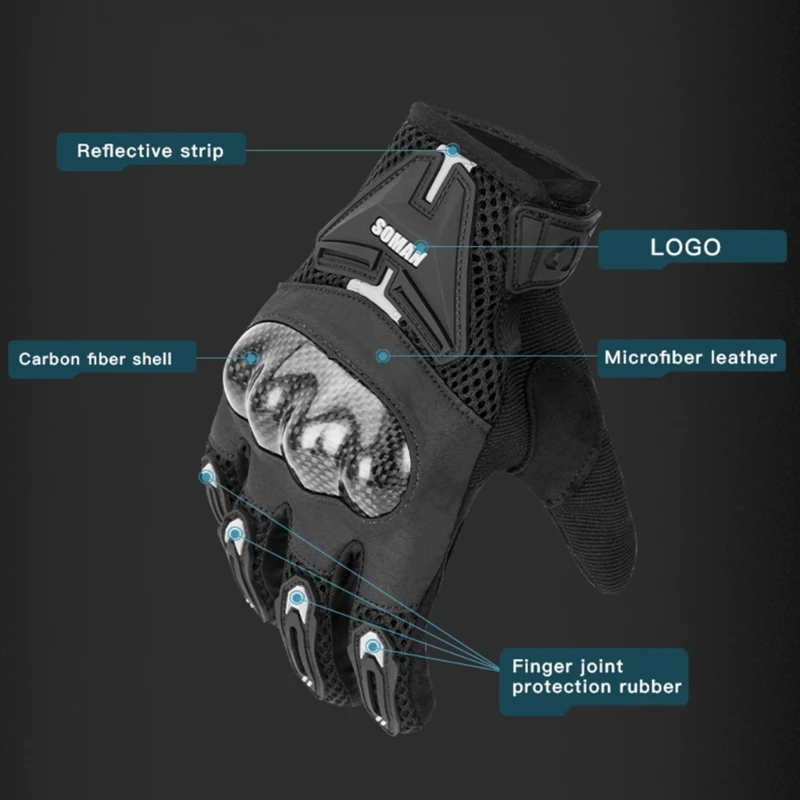 

Motorcycles Gloves Breathable Closed Full Finger Touch Screens Gloves for Men