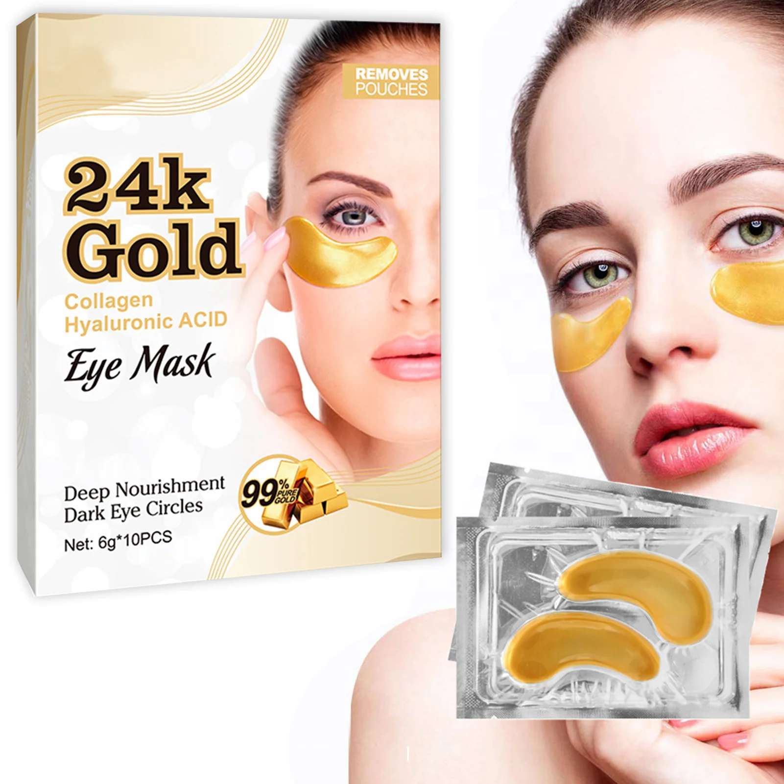 10 шт. Коллагеновые увлажняющие патчи для кожи вокруг глаз от морщин и тёмных