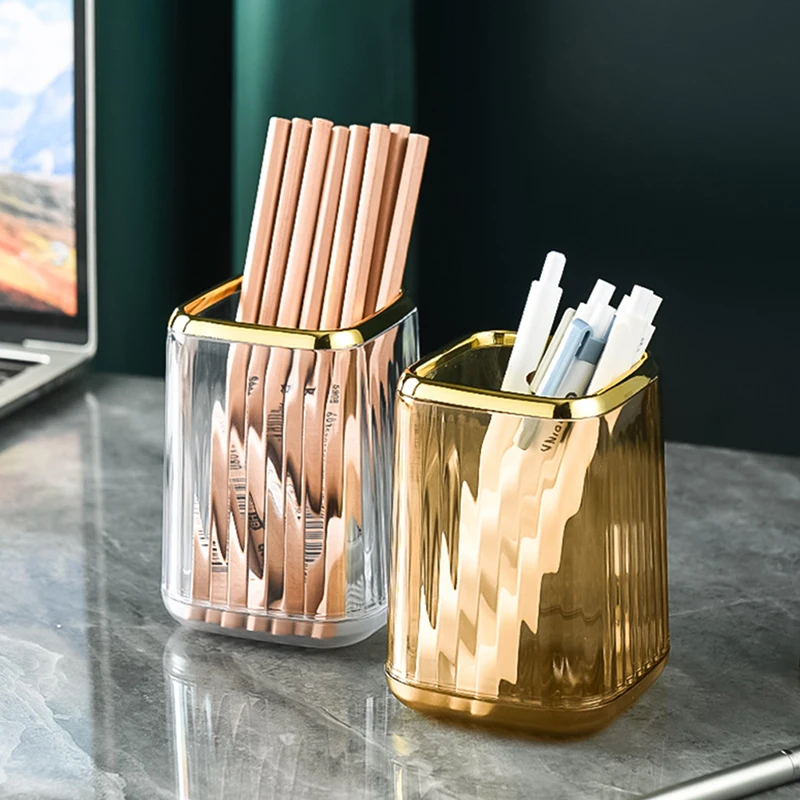 

1pc INS Clear Makeup Brush Storage Cosmetic Holder Pen Case Luxury Desktop Multifunctional Organization Storage Box