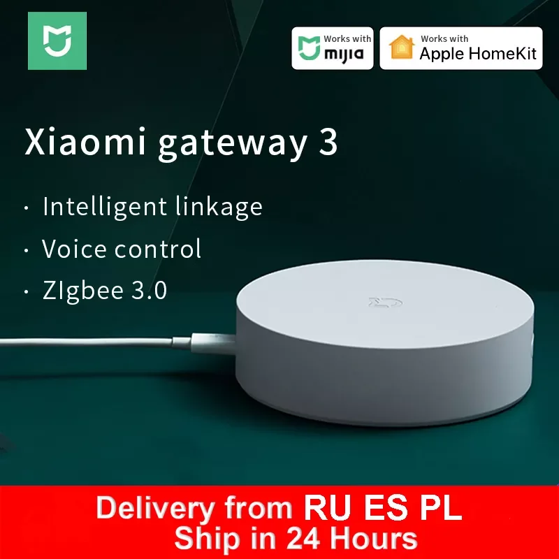 

Умный Многофункциональный шлюз 3 Bluetooth, Zigbee WiFi концентратор дистанционное управление RGB радио Поддержка Homekit Mi Home