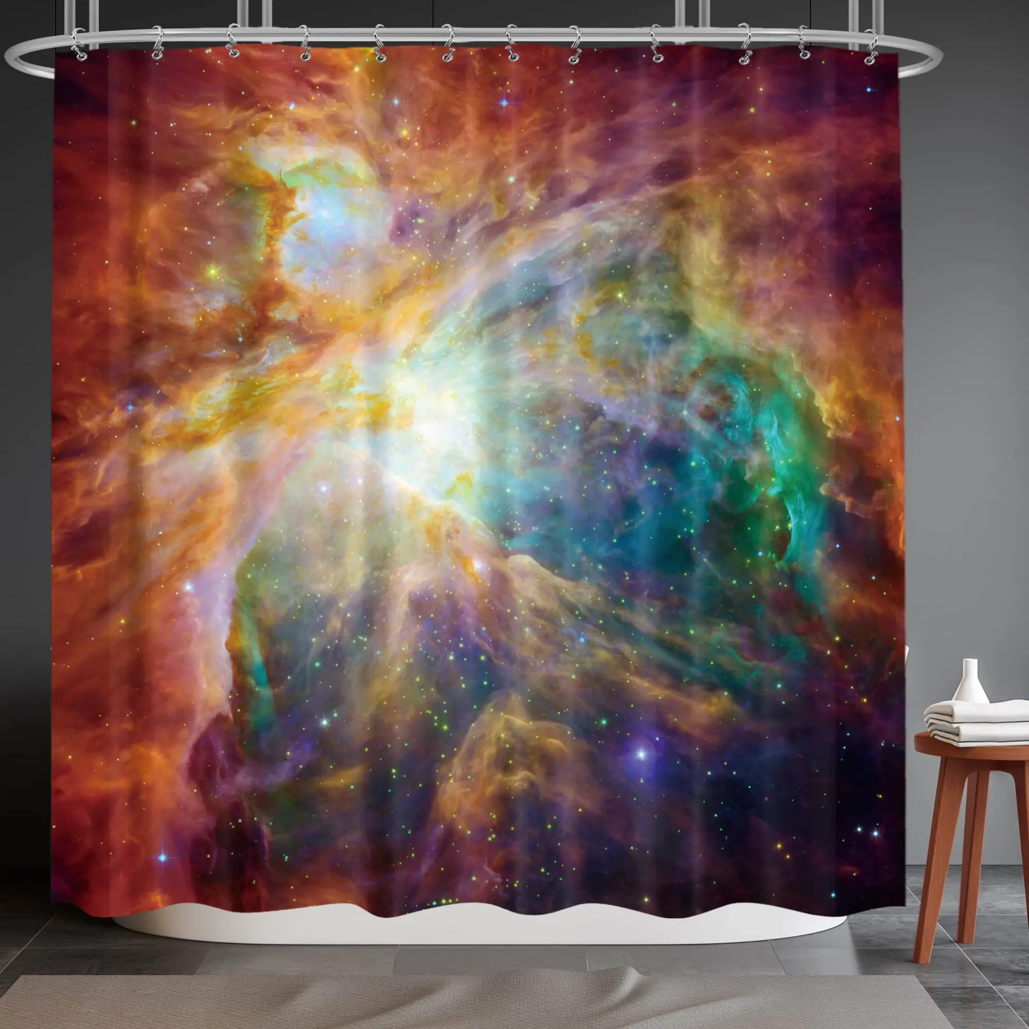 

Space Shower Curtain for Bathroom Decor Starry Galaxy Bathtub Set Trippy Nebula Universe Planet Bathroom Curtains Set