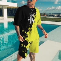 new summer 3d printed mens sets oversized 2 piece man tracksuit casual shorts tshirts suits vintage short sleeved sportswear