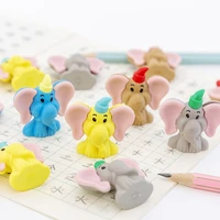 1 pcs childrens animal three dimensional rubber cute elephant shape eraser office supplies