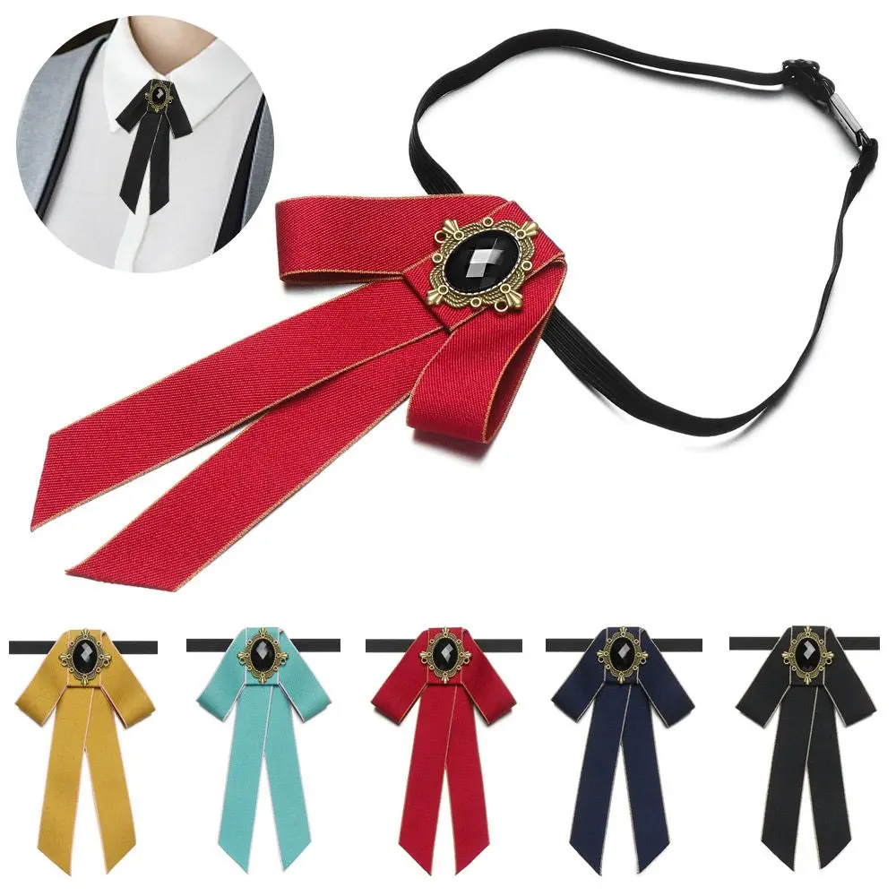 

Ribbon Fashion Crystal Multicolor Vintage Brooch Collar Pin Bow Tie