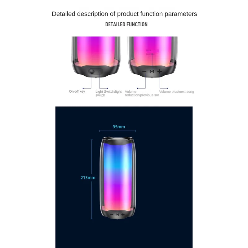 

Bluetooth-Колонка Pulse 4, ослепительный световой эффект, Подключаемая карта, портативная, с басом, семь маленьких Stereoo, белая