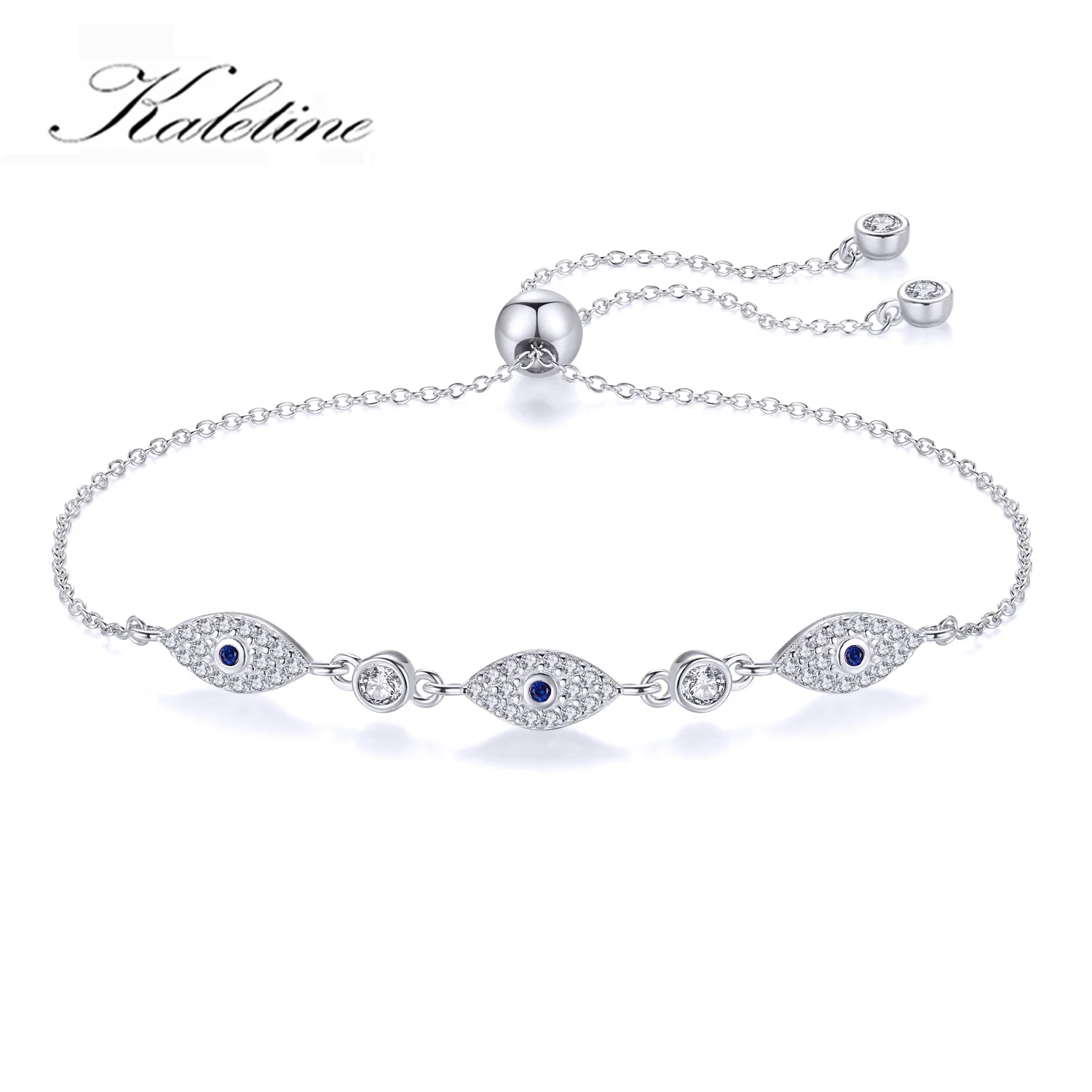 

KALETINE Evil Eye 925 Sterling Silver Bracelet Nazar Boncuk Charm Blue Stone Bracelet & Bangle for Women Female Jewelry Gifts
